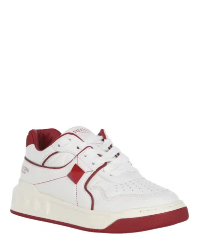 Valentino Garavani One Stud Low-top Sneaker Woman Lace-up Shoes Multicolored Size 7.5 Lambskin In White