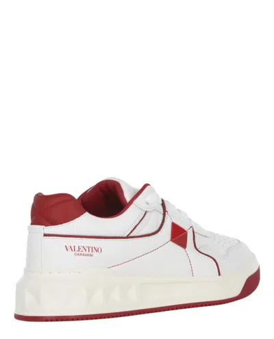Valentino Garavani One Stud Low-top Sneaker Woman Lace-up Shoes Multicolored Size 7.5 Lambskin In White