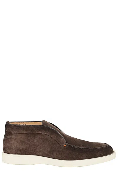 Santoni Slip-on Dark Brown Suede Shoes