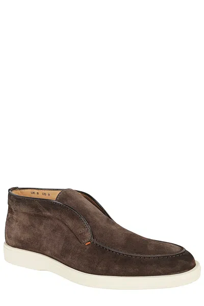 Santoni Slip-on Dark Brown Suede Shoes