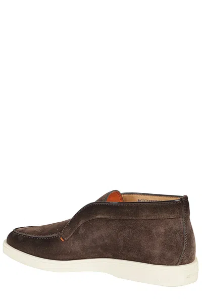 Santoni Slip-on Dark Brown Suede Shoes