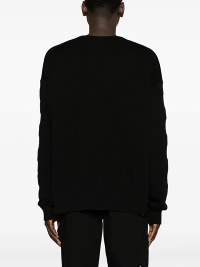 Off-white Off White Sweater With Embossed Diagonal Motif In Black