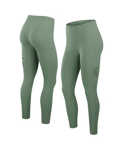 Nike Women's Sage Green Michigan State Spartans Zenvy Performance Leggings In Green