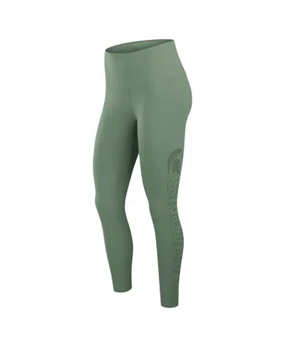 Nike Women's Sage Green Michigan State Spartans Zenvy Performance Leggings In Green