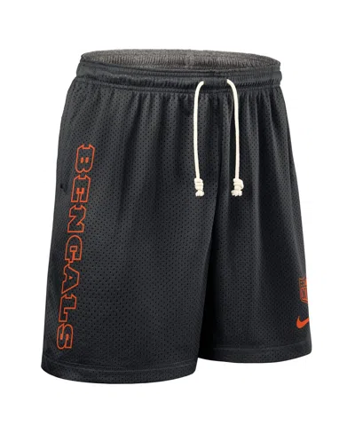 Nike Men's Black Cincinnati Bengals Sideline Reversible Performance Shorts In Multi