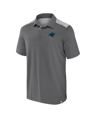 Fanatics Men's Gray Carolina Panthers Long Shot Polo Shirt In Gray