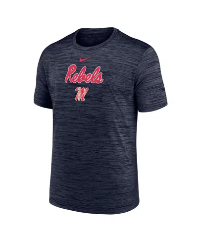 Nike Men's Navy Ole Miss Rebels Velocity Performance T-shirt In Black