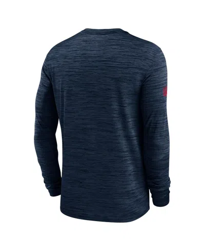 Nike Navy New England Patriots Sideline Velocity Performance Long Sleeve T-shirt In Blue