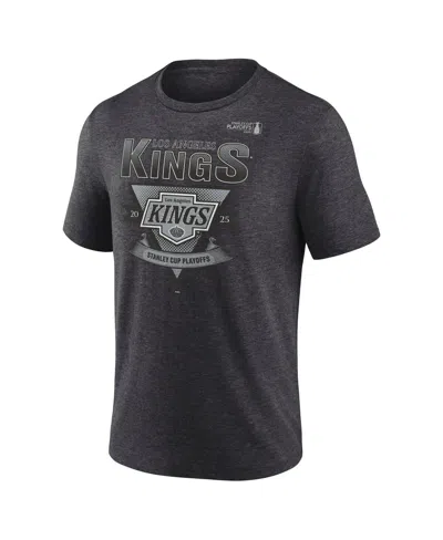 Fanatics Men's Heather Charcoal Los Angeles Kings 2025 Stanley Cup Playoffs Crossbar Tri-blend T-shirt In Gray