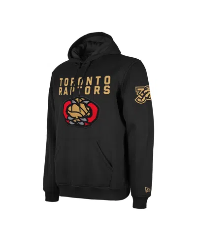 New Era Men's Black Toronto Raptors 2024/25 City Edition Chenille Heavyweight Pullover Hoodie In Black