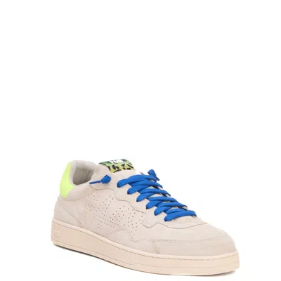 P448 Camoscio Beige E Bluette Sneakers In Neutral