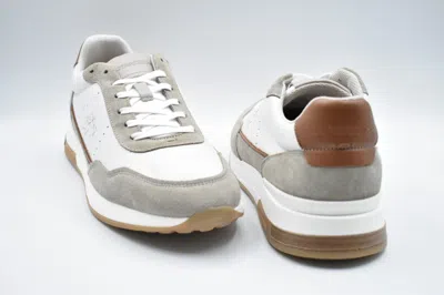 La Martina Low-top Sneakers In Hand-aged Leather In Gray