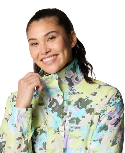 Columbia Women's Pfg Open Water Windbreaker Jacket In Yellow