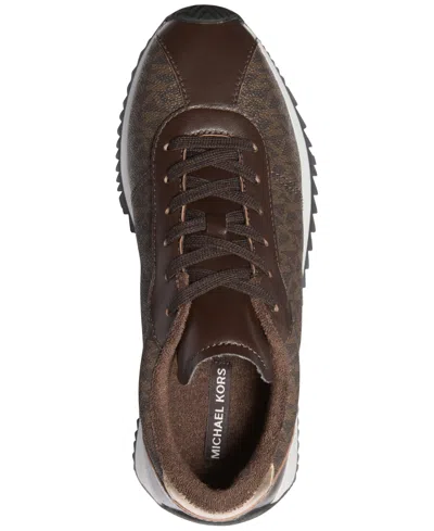 Michael Kors Rhodes Signature Logo Trainer In Brown