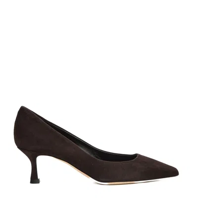 Ninalilou Pump Suede Ebony Heel 55mm In Brown