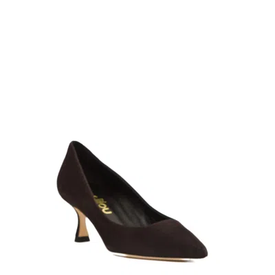 Ninalilou Pump Suede Ebony Heel 55mm In Brown