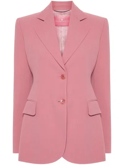 Ermanno Scervino Single-breasted Tailored Jacket With Notched Lapel In Pink