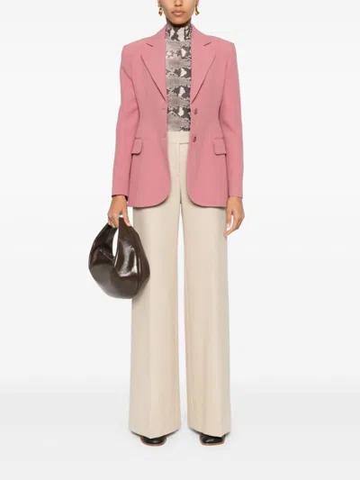 Ermanno Scervino Single-breasted Tailored Jacket With Notched Lapel In Pink