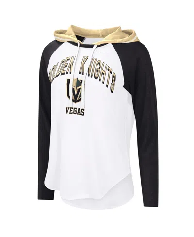G-iii 4her By Carl Banks Women'sâ White Vegas Golden Knights Vip Raglan Long Sleeve Hoodie T-shirt In White