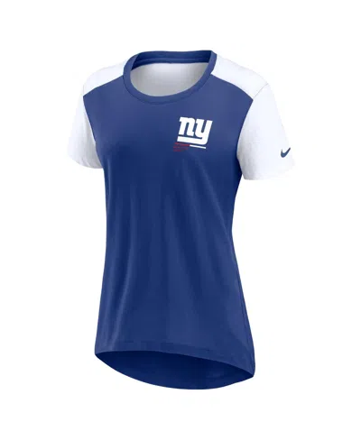 Nike Women'sâ Royal New York Giants Performance Fashion T-shirt In Blue