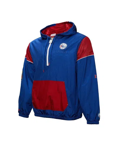 Mitchell & Ness Men's And Women's Royal Philadelphia 76ers Hardwood Classics Team Og 3.0 Anorak Half-zip Windbreaker In Blue