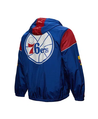 Mitchell & Ness Men's And Women's Royal Philadelphia 76ers Hardwood Classics Team Og 3.0 Anorak Half-zip Windbreaker In Blue