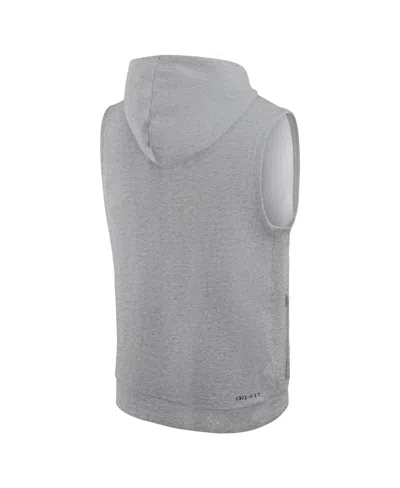 Jordan Men's Heather Gray Oklahoma Sooners 2025 Sideline Performance Sleeveless Pullover Hoodie In Gray