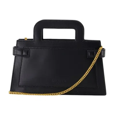Balmain B-buzz Small Top Handle Crossbody - Leather - Black