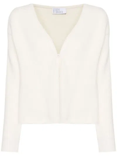 Giuseppe Di Morabito V-neck Alpaca Knit Sweater In White