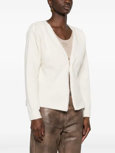 Giuseppe Di Morabito V-neck Alpaca Knit Sweater In White