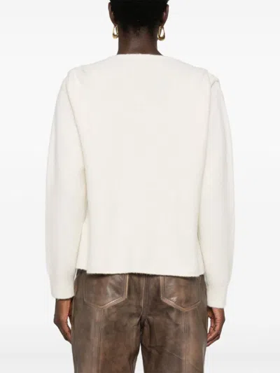 Giuseppe Di Morabito V-neck Alpaca Knit Sweater In White