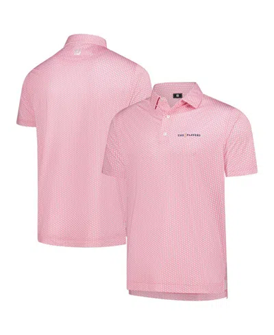 Footjoy Pink 2025 The Players Prodry Houndstooth Geo Lisle Polo In Pink