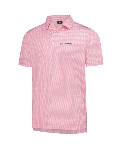 Footjoy Pink 2025 The Players Prodry Houndstooth Geo Lisle Polo In Pink
