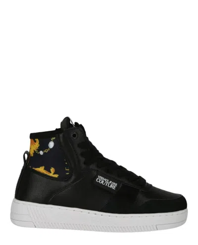 Versace Jeans Couture Meyssa Baroque High-top Sneakers In Black
