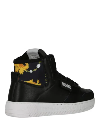 Versace Jeans Couture Meyssa Baroque High-top Sneakers In Black
