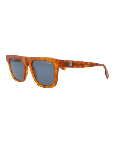 Montblanc Tortoiseshell-effect Square-frame Sunglasses In Brown