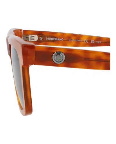 Montblanc Tortoiseshell-effect Square-frame Sunglasses In Brown