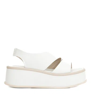 Patrizia Bonfanti 5cm Wedge Sandal In White Leather In White