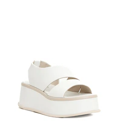 Patrizia Bonfanti 5cm Wedge Sandal In White Leather In White