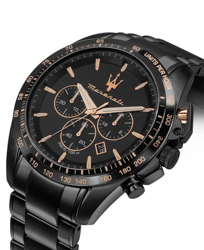 Maserati Men's Chronograph Black Metal Band Watch, 45mm