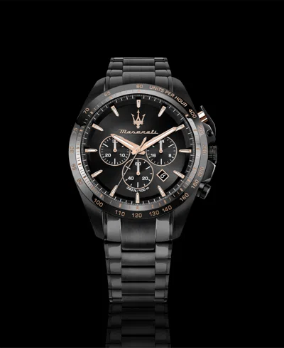 Maserati Men's Chronograph Black Metal Band Watch, 45mm