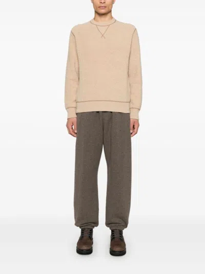 Jacob Cohen Textured Cotton Crew-neck Sweater In Neutral