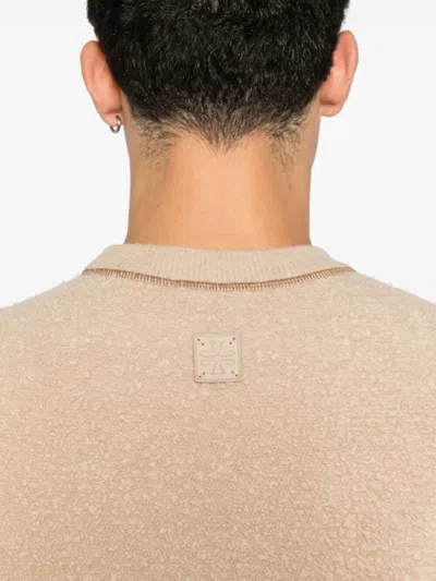 Jacob Cohen Textured Cotton Crew-neck Sweater In Neutral