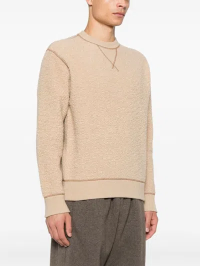 Jacob Cohen Textured Cotton Crew-neck Sweater In Neutral