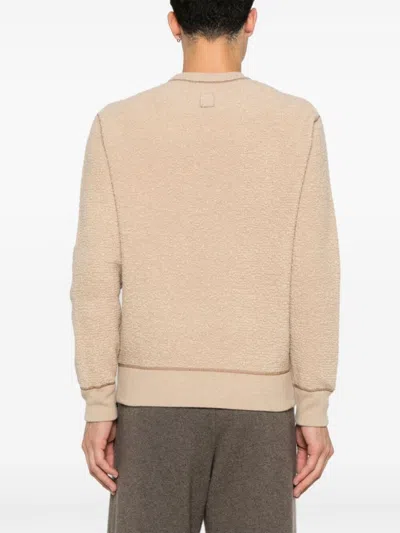 Jacob Cohen Textured Cotton Crew-neck Sweater In Neutral