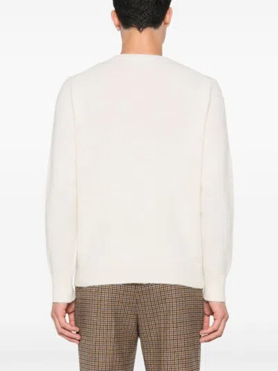 Lardini Crew Neck Knitwear In Soft Alpaca Blend In Neutral
