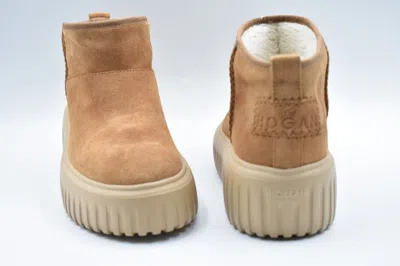 Hogan Lace-up Boots With Rounded Toe In Neutral