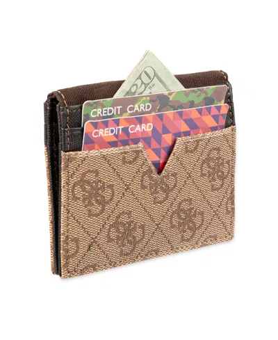 Guess Men's Rfid Quatro G Reversible Magnetic Card Case Wallet