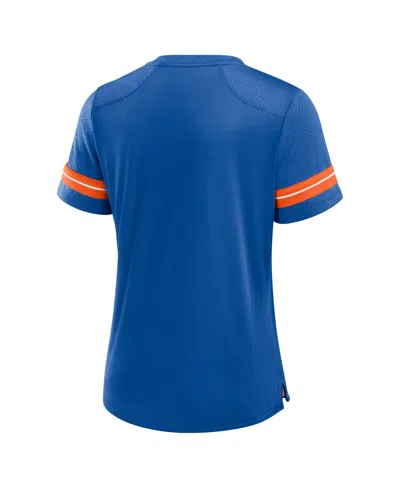 Fanatics Women's Royal Florida Gators Plus Size Overtime Readiness Lace-up T-shirt In Blue