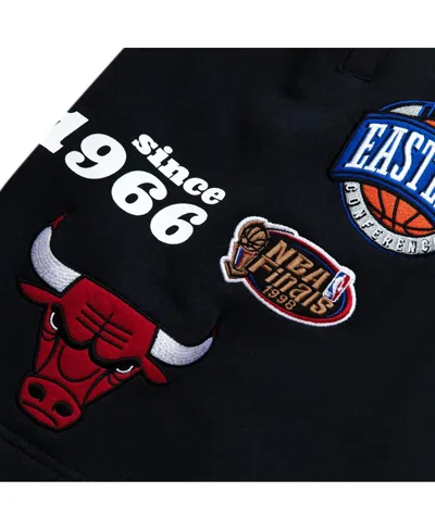 Mitchell & Ness Men's Black Chicago Bulls Team Origins Fleece Shorts In Black
